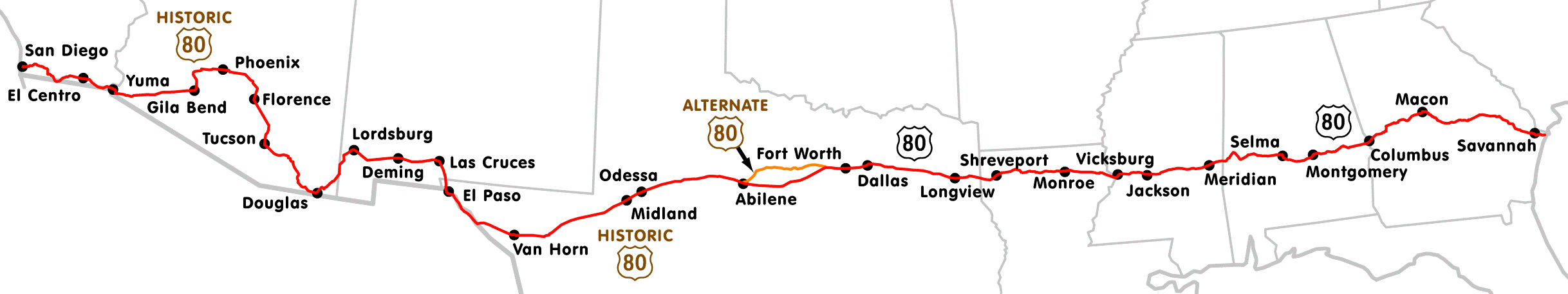 US 80 Map