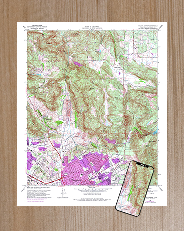 Topo map and phone